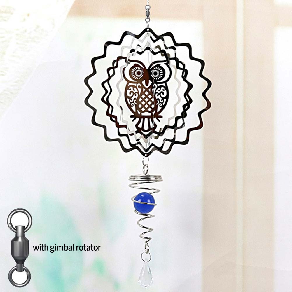 

Eye Catching Stainless Steel Wind Chime for Outdoor Use Spins Gracefully in the Wind Creating a Serene Atmosphere