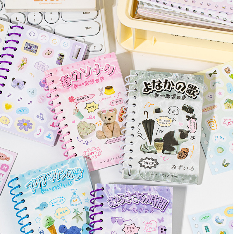 

Mr. Paper 4Style 30Pcs/bag Cute Korean coil sticker book DIY creative handbook material photo frame scrapbook calendar
