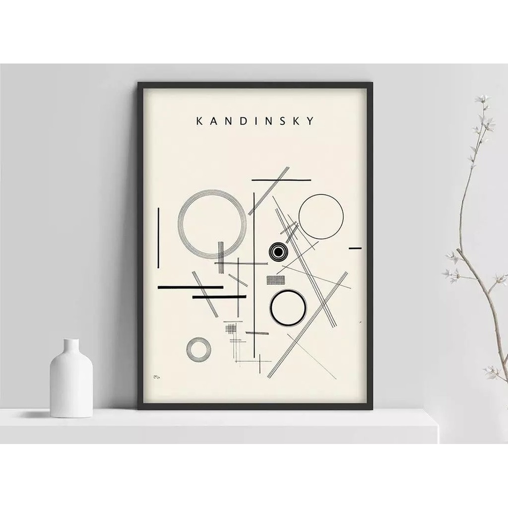 

Kandinsky Poster, Black and white Poster, Kandinsky Black and White art sketch, Museum Art Print, Abstract art, Exhibition Wall
