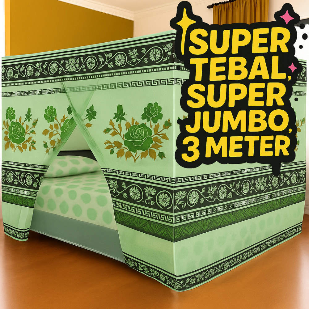 NEW PRODUK Kelambu Gantung Jumbo Motif Bunga 300x200 – SB Vitrase Premium Tebal Anti Nyamuk TERLARIS