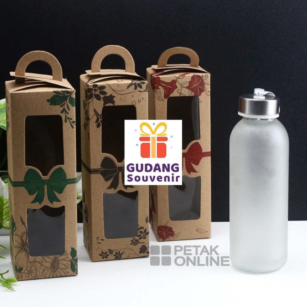 Botol/ Tumbler Doff 420 ml Kemasan Box Tenteng Coklat harga murah