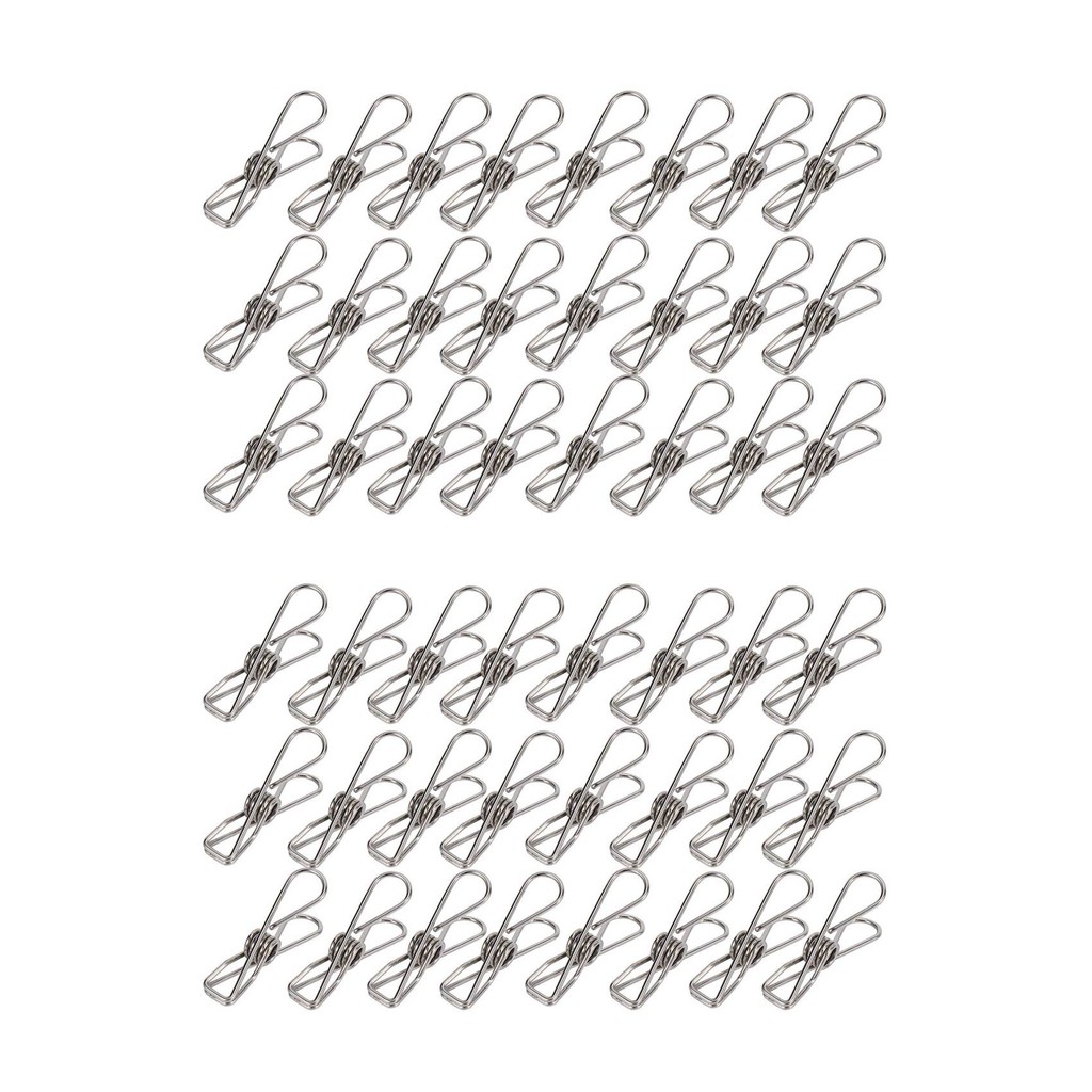 

ABWR-48 Pcs Stainless Steel Wire Clip, Multi-Function Clip, Utility Clip Pins Hanging Clip Office Fastener