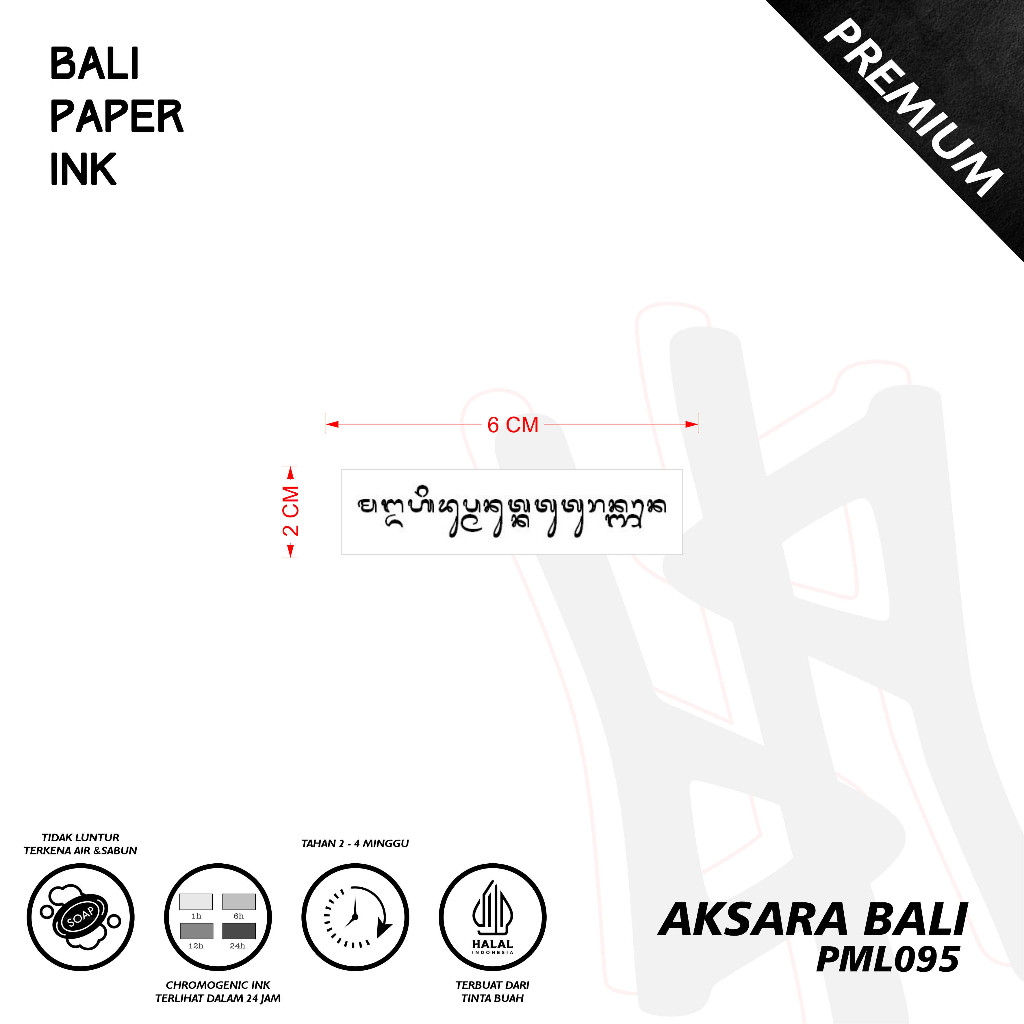 Bali Paper Ink PML095 Aksara Bali Fruit Ink Tatto Temporary Premium Tato Temporer