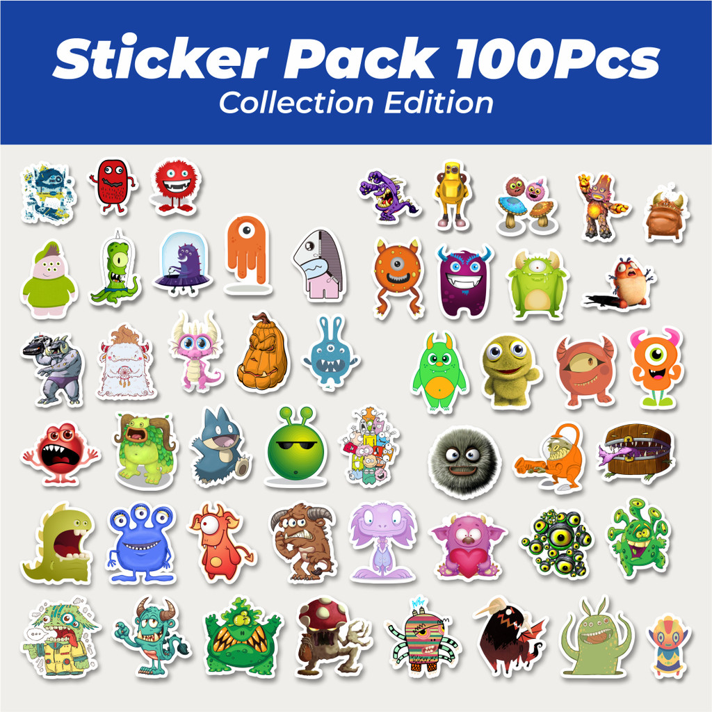 

Hot Stiker Monster Art Illustration Karakter Mix 7 Lucu Anti Air Stikers Berperekat Waterproof Sticker Decal Buat Motor Helm Buku Journal Koper Casing HP Laptop Botol Minum