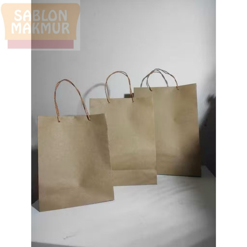 

(COD) Paper Bag Shoppng Bag Coklat Polos Bahan Kraft All Size Tebal Murah Shopping Bag