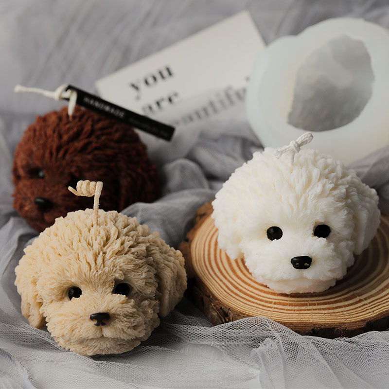 

1pcs DIY Handmade Candle Plaster Making Resin Crafts Teddy Dog Head Silicone Candle Mold Aromatherapy Form Plaster Molds