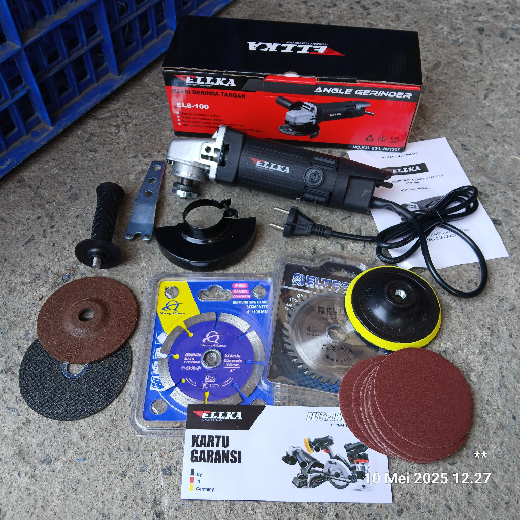 TEAMOR TOP 1  PAKET LENGKAP Mesin Gerinda + BONUS Mata Gerinda Potong Keramik + Kayu + Poles Potong 