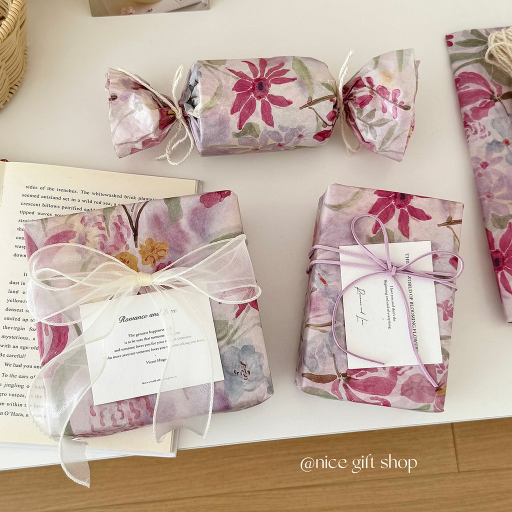 

10/20 Sheets Ink painting printed tissue paper Floral Pattern Gift Wrapping Paper 20*28 Inch Flower party decoration