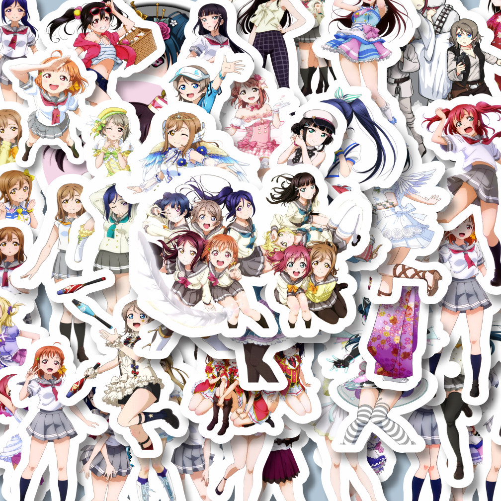 

100PCS Lucu Stiker Anime Series Love Live Character Mix 1 Stiker Aesthetic Stiker Anti Air Stikers Berperekat Waterproof sticker decal buat Motor Helm Buku Journal Koper Casing HP Laptop Botol Minum Hadiah anak