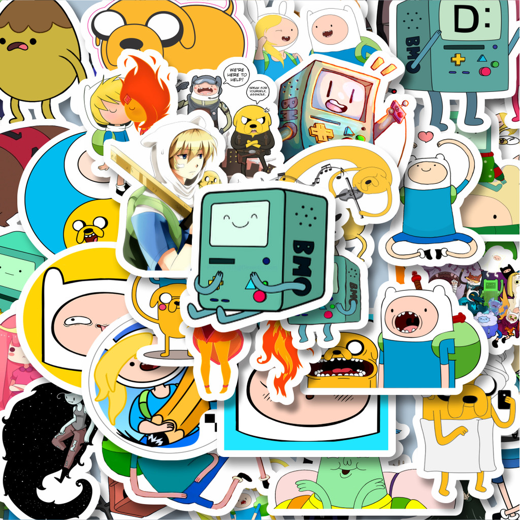 

100PCS Lucu Stiker Kartun Series Adventure Time Character Mix 6 Stiker Aesthetic Stiker Anti Air Stikers Berperekat Waterproof sticker decal buat Motor Helm Buku Journal Koper Casing HP Laptop Botol Minum Hadiah anak