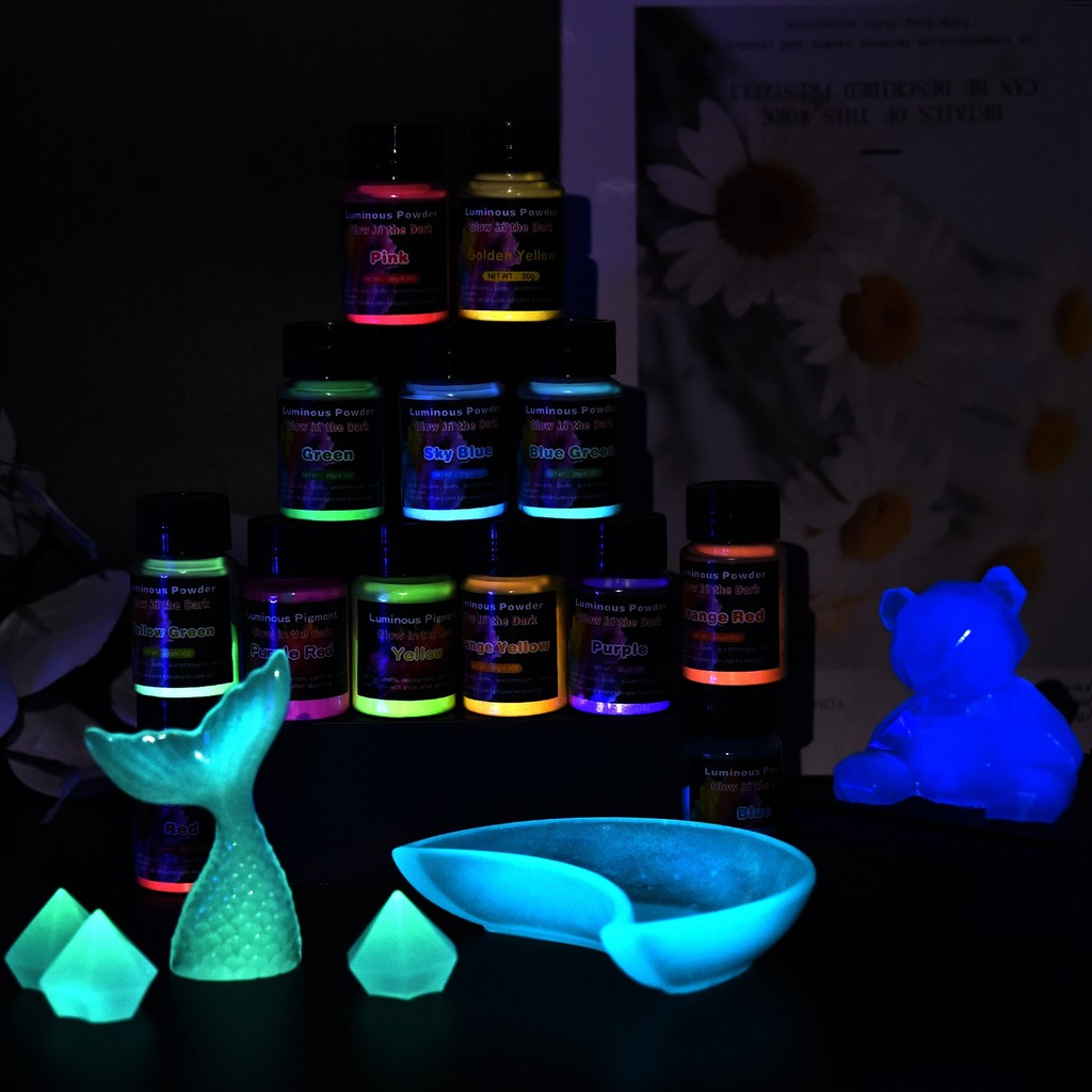 

20g Luminous Glitter Powder Phosphor Pigment Long-Lasting Glow In Dark Epoxy Resin Filler For DIY Resin Mold Filling Crafts