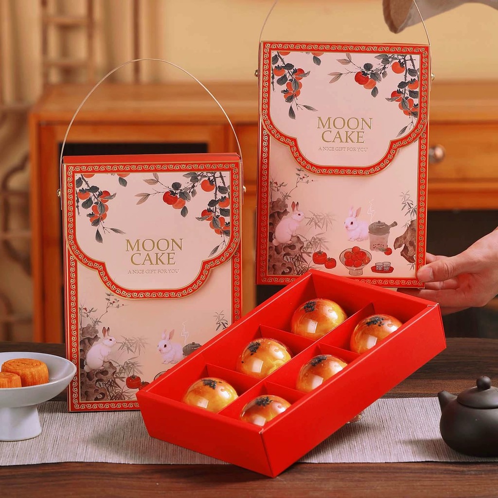 

[ORGM] KOTAK MOONCAKE | Kotak Kue Bulan Kemasan Pia Bulan Shanghai Mooncake Cantik Sekat 4