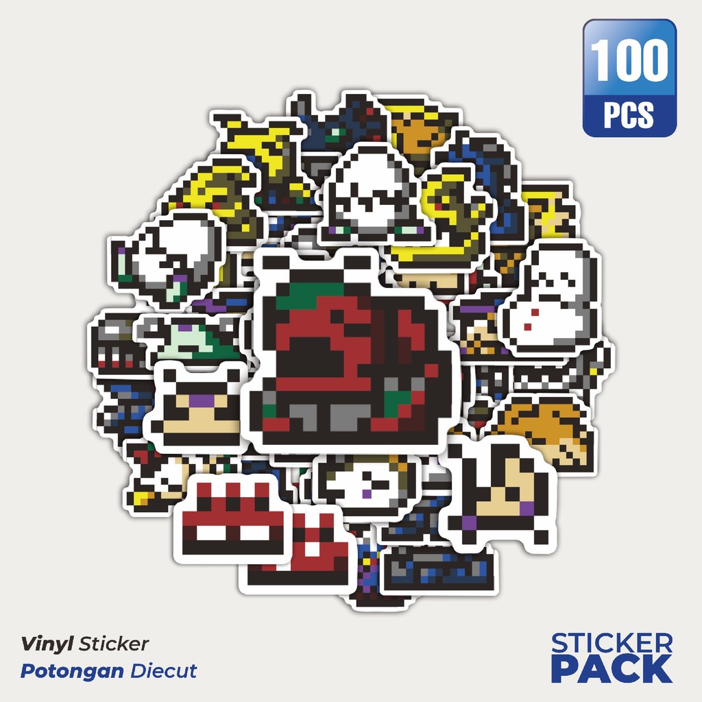 

Super Hemat! 100 PCS Stiker Pixel Digimon V20 Waterproof Aesthetic- Untuk Laptop, Motor, dan Helm - Paper Stationery Pack