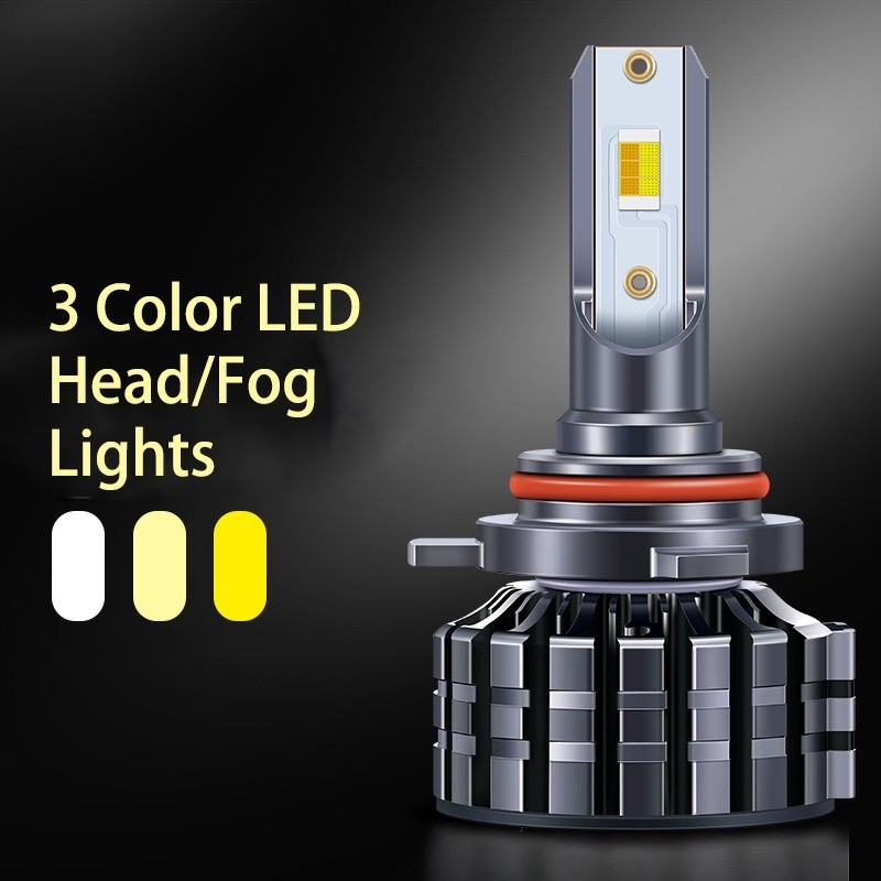 COD Lampu LED 3 Warna K7 12000 Lumens H4 / H7 / H8 H11 / 9006 / 9005 / 9012 CSP 3570 Headlight / Fog