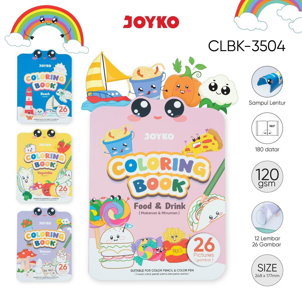 JOYKO Buku Anak TK dan PAUD Mewarnai Isi 12 Lembar Coloring Book CLBK-3504