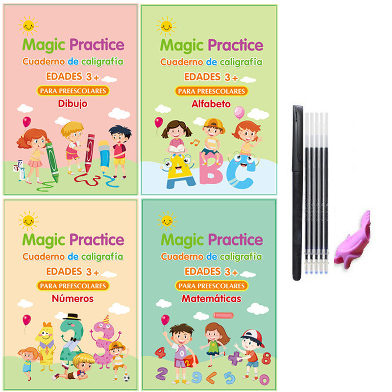 

Spanish French German Reusable Magic Copybook Drawing Toys for Children Pen Control Training Writing Learning Educational Toy