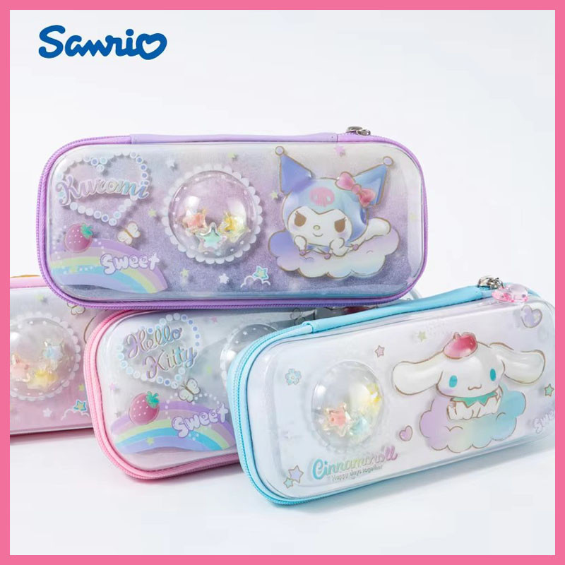 

Iigen Sanrio Series Cartoon Super Cute Pen Box Student Girl High Appearance Level Kuromi Melody Cinnamoroll Pencil Case Pen Bag
