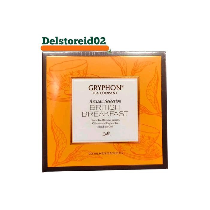 

Gryphon tea company artisan selection british breakfast 20 silken sachets
