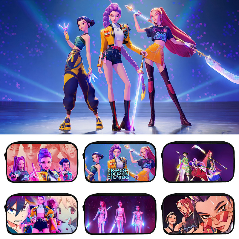 

Kpop Demon Hunter Pencil Case Cartoon Huntrix Pencil Bag Student Pen Pouch School Stationery Box