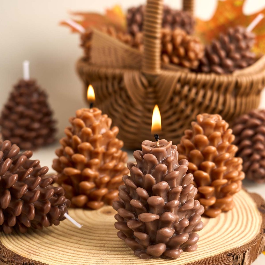 

3D Christmas Pine Cone Silicone Candle Mold DIY Aroma Candles Soap Casting Molds Plaster Resin Craft Making Home Decor Art Gift