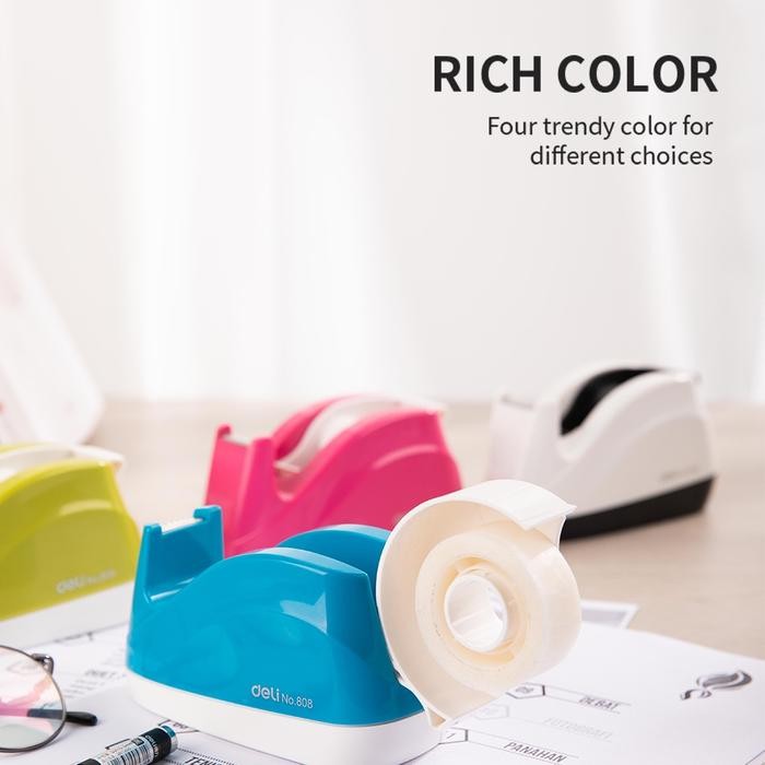 

Deli Dispenser Lakban Tape Dispenser bantalan tidak licin dan mudah digunakan satu tangan E808 - Warna