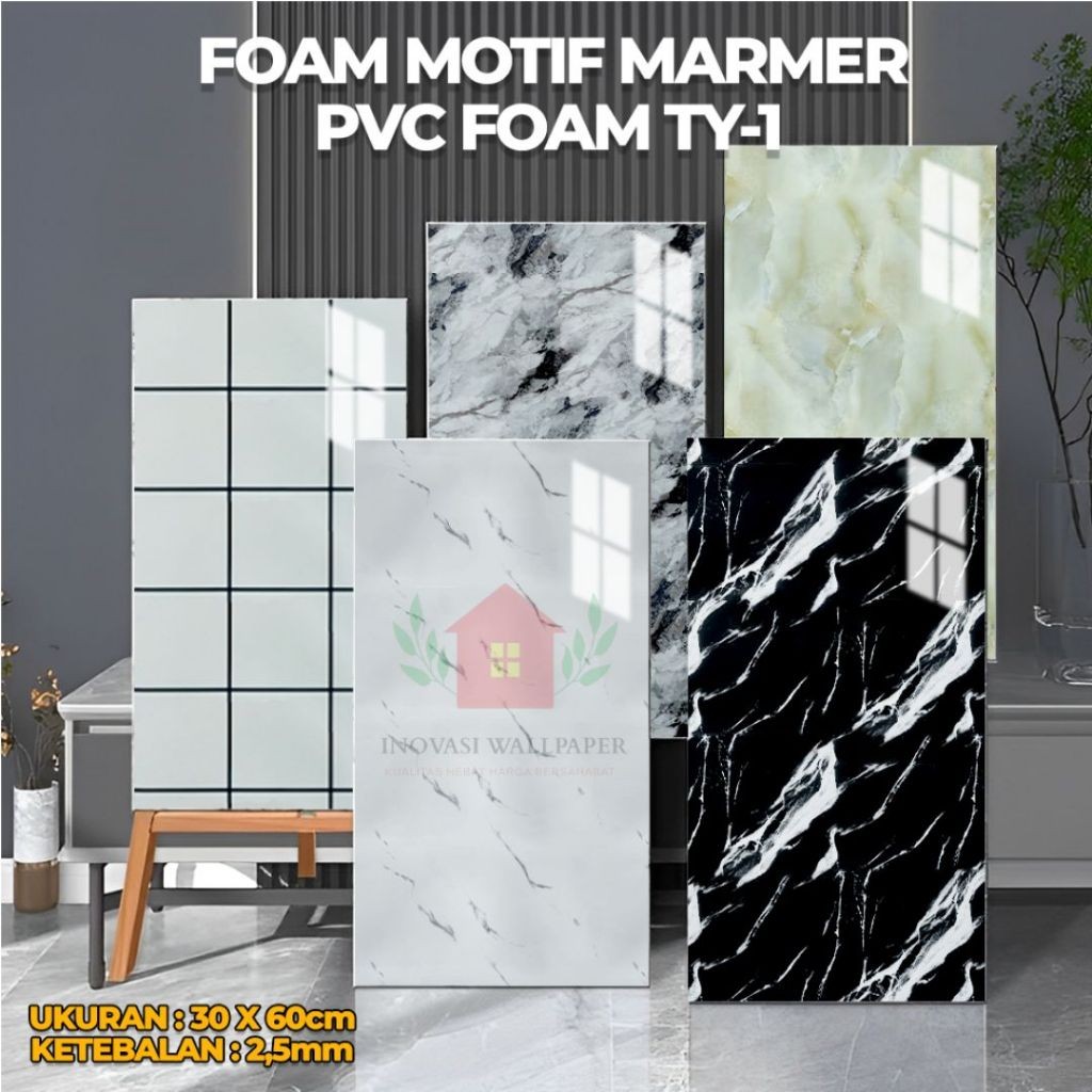 Paket 20 Lembar Wallpaper Dinding Sticker Dinding Vinyl Marble Granit Wallpaper Dinding 3D 30 X 60Cm