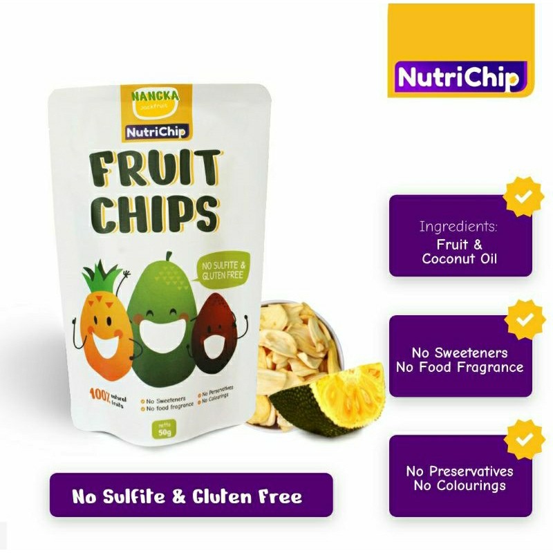 

Nutrichip NANGKA Fruit Chip Keripik Kripik Buah Kering Sehat Gluten Free - Adwa Organic