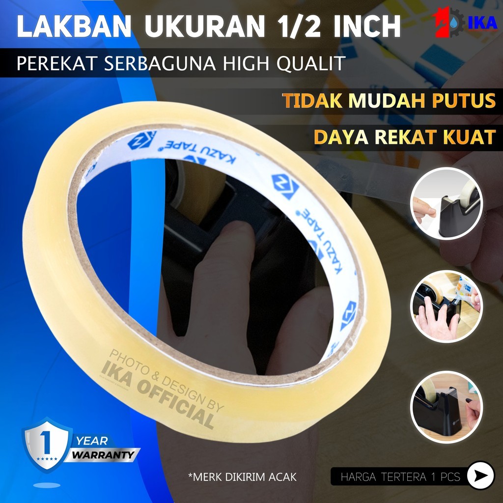 

isolasi bening 1/2" Inch 12mm selotip solasi lakban tape / Selotip / Isolasi Bening 12mm / LAKBAN OPP CLEAR BENING (KUNING) 12 MM STAR TAPE MURAH KUALITAS TERBAIK / Isolasi - Lakban 12 mm Termurah