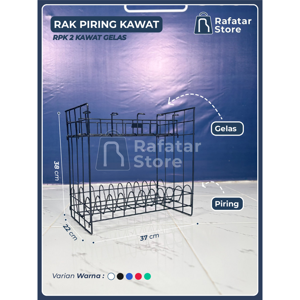 RAK PIRING SUSUN 2 KAWAT // RPK 2 KAWAT GELAS // RAK PIRING MINI WASTAFEL SUSUN 2 // RAK PIRING DAN 