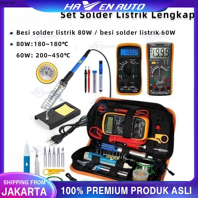 Paket Solder Listrik Lengkap Set Solder Listrik Lengkap dengan Multimeter Iron Tool Kit 220V 60W/Sol