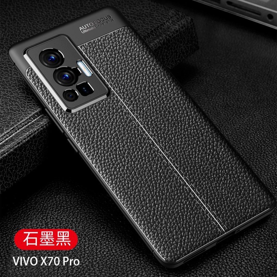 Case Vivo X70 Pro Versi Indonesi Lychee Slim Case Softcase Original