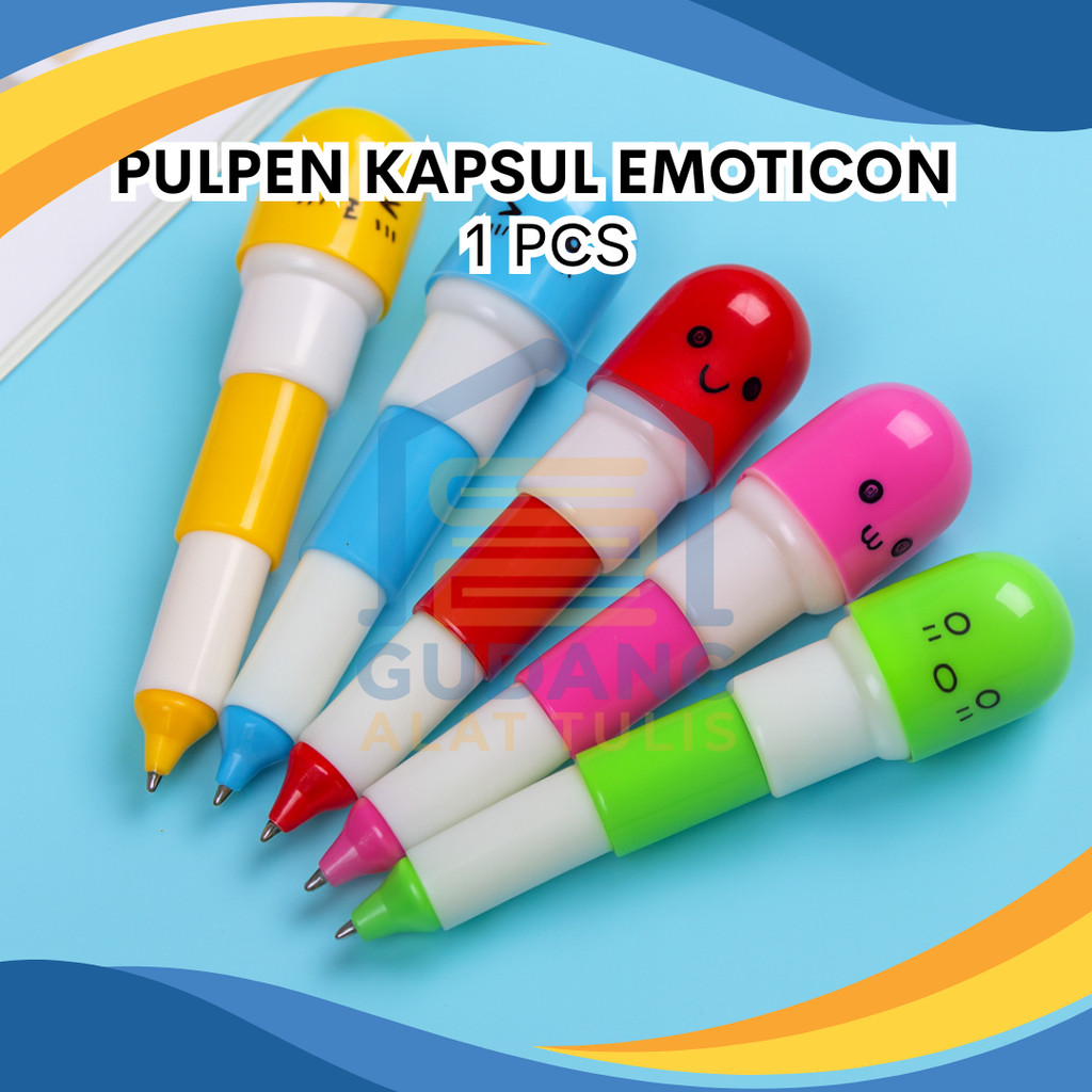 

PULPEN BENTUK KAPSUL EMOTICON VITAMIN | PULPEN UNIK FANCY PER PCS