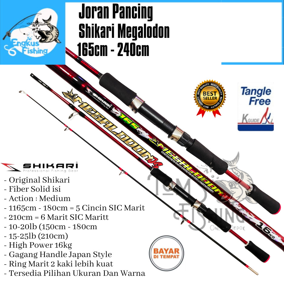 Joran Pancing SHIKARI MEGALODON JS 165cm- 240cm Fiber Solid (10-20lb) 16kg Murah - Engkus Fishing