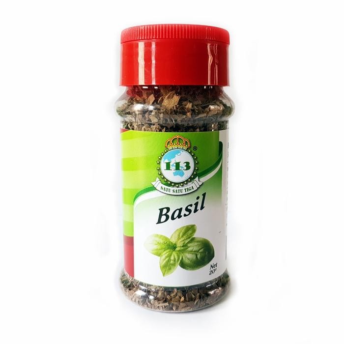 

PROMO! Daun Basil kering cap 113 satu satu tiga 20 gr