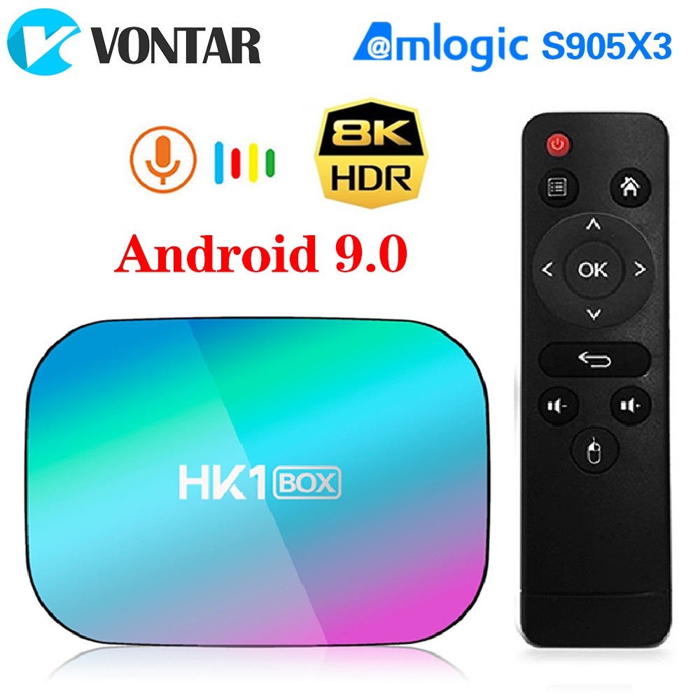 VONTAR HK1 BOX 8K 4GB 128GB TV Box Android 9 Amlogic S905X3 Android 9.0 1000M Wifi 4K GooglePlay You
