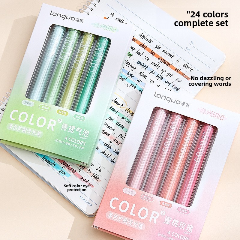 

Cute Pastel Highlighter Pen Set for Note-Taking Journaling Kawaii Stationery Marker Pens School Office Supplies Large Capacity
