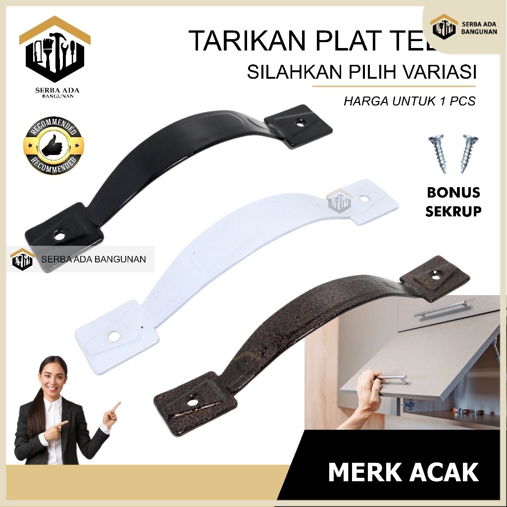 SAB TARIKAN LACI Handle Pintu Lemari Pegangan Handel Plat Besi model PLAT LEBAR / Tarikan Laci Besi 