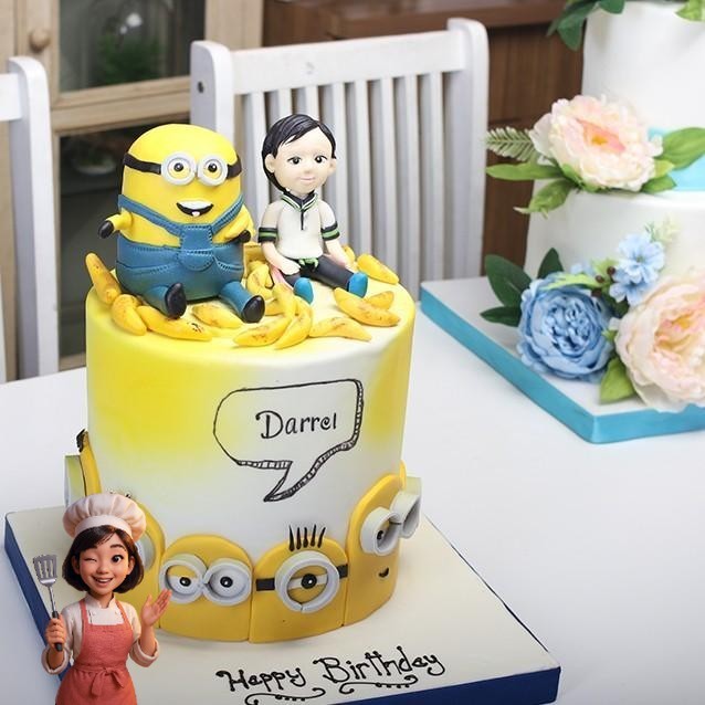 

Kue Ulang tahun Tema minion diameter 20cm Catering Malang DMT