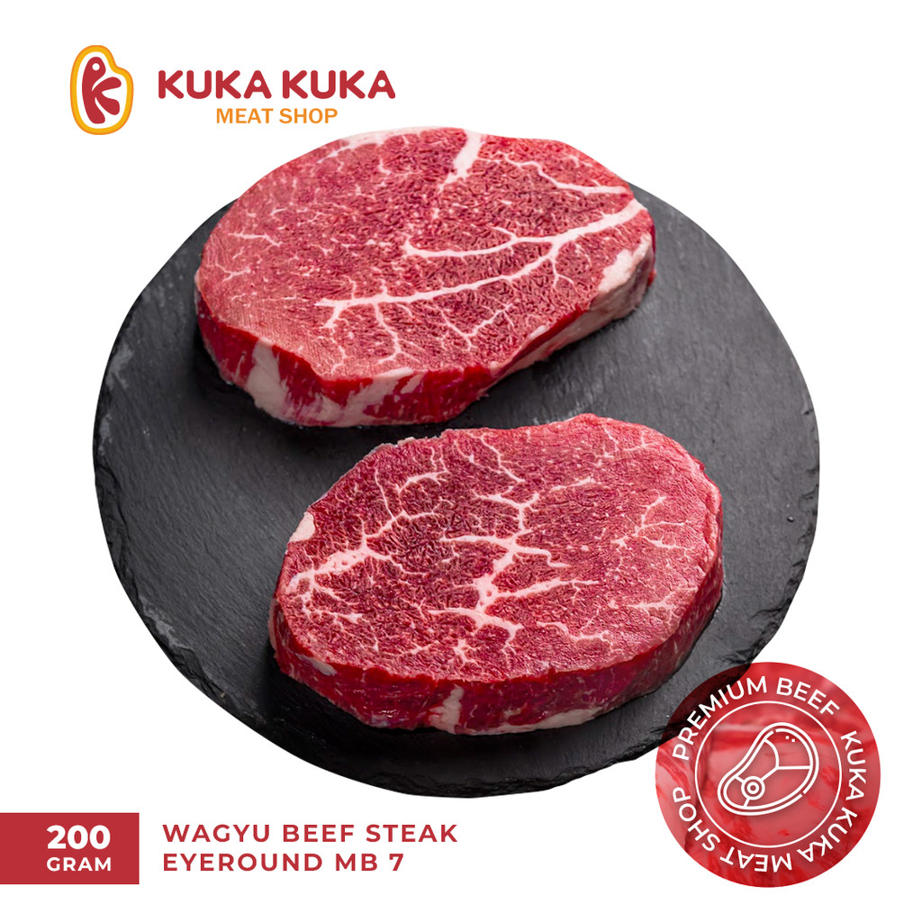 

Kuka - Wagyu Beef Steak Eyeround Mb 7 - 8 Premium Beef 200gr