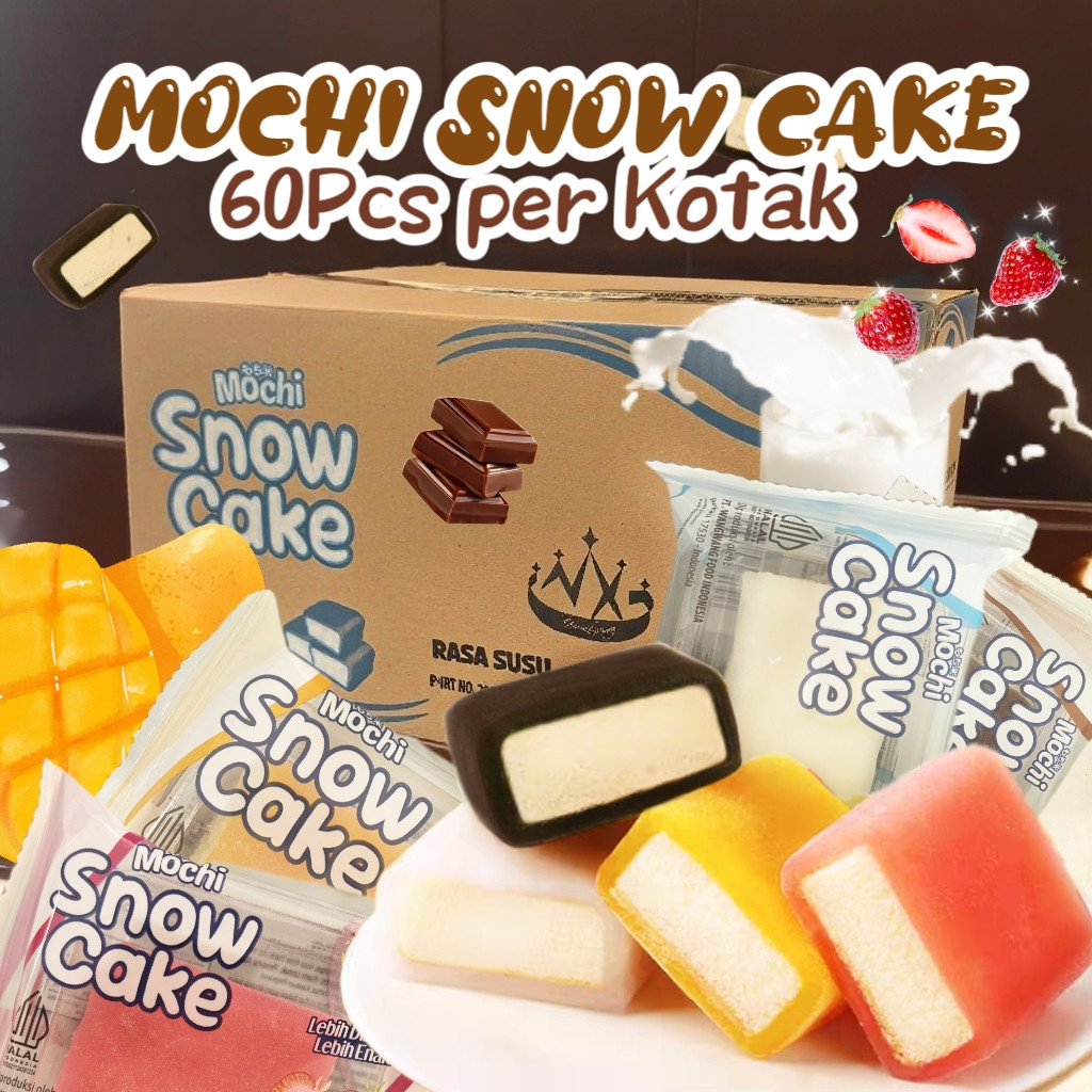

【Ready】60pcs per Kotak Mochi Snow Cake 4Rasa Kue Mochi Nagasaki Mochi Snow Cake Coklat/ Kue Mochi Mangga / Mochi Cake Susu / Mochi Nagasaki Stroberi 60pcs Murah 1 Kotak