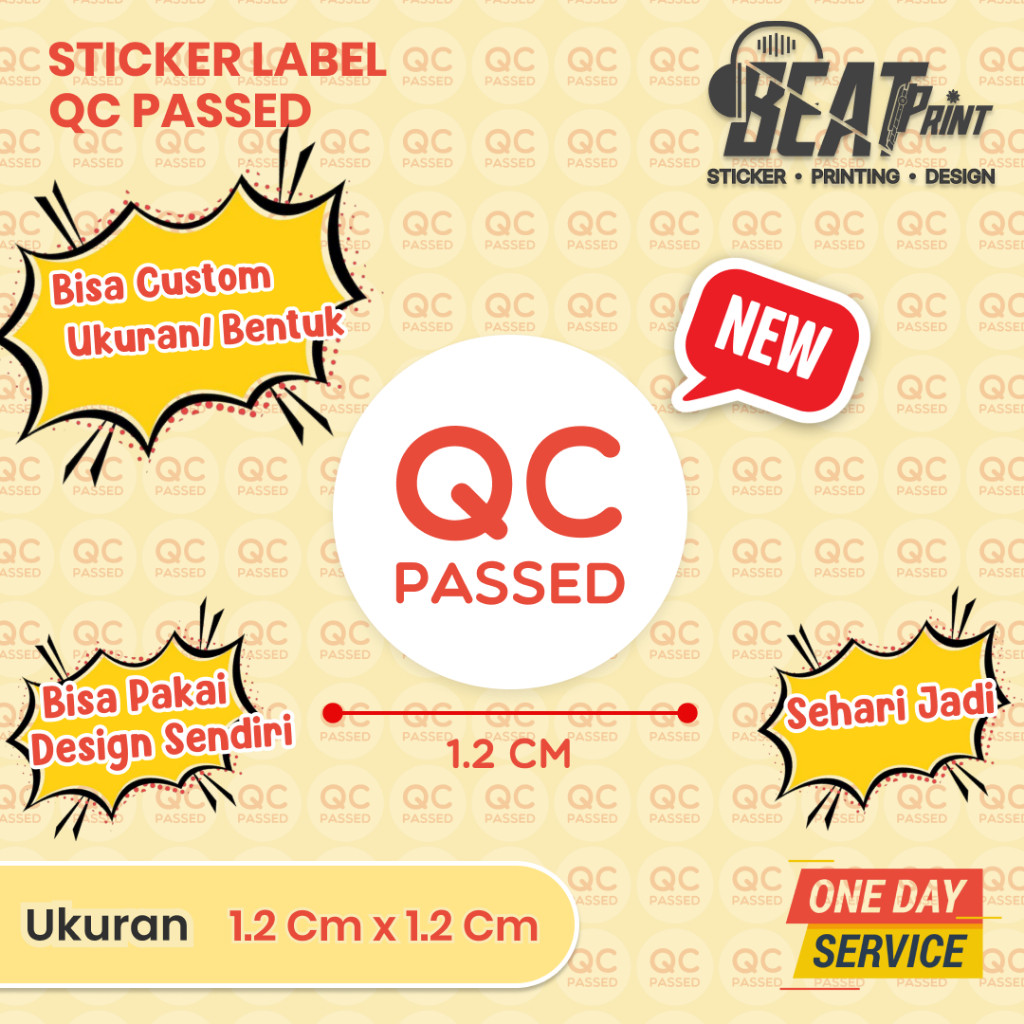 

Sticker / Stiker QC PASSED Custom - Label Quality Control Bulat 1.2 cm | Bisa Desain & Ganti Warna | Finger Print