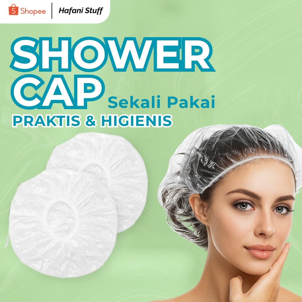 Shower Cap Plastik Premium shower pelindung kepala pelindung serbaguna
