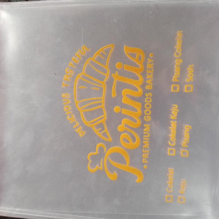 

plastik OPP lem seal 15x22, sablon custom satu warna satu sisi