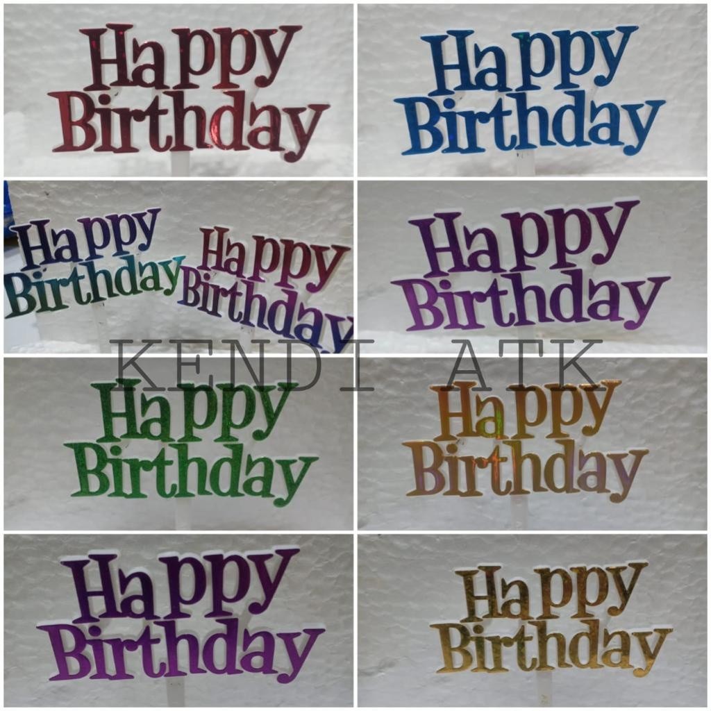

*SDA* (ISI 25PCS) CAKE TOPPER HIASAN KUE tulisan " HAPPY BIRTHDAY " ANEKA WARNA NEW