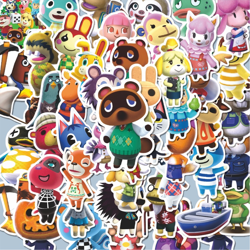 

100PCS Lucu Stiker Game Animal Crossing Nintendo Char Mix 3 Stiker Aesthetic Stiker Anti Air Stikers Berperekat Waterproof sticker decal buat Motor Helm Buku Journal Koper Casing HP Laptop Botol Minum Hadiah anak