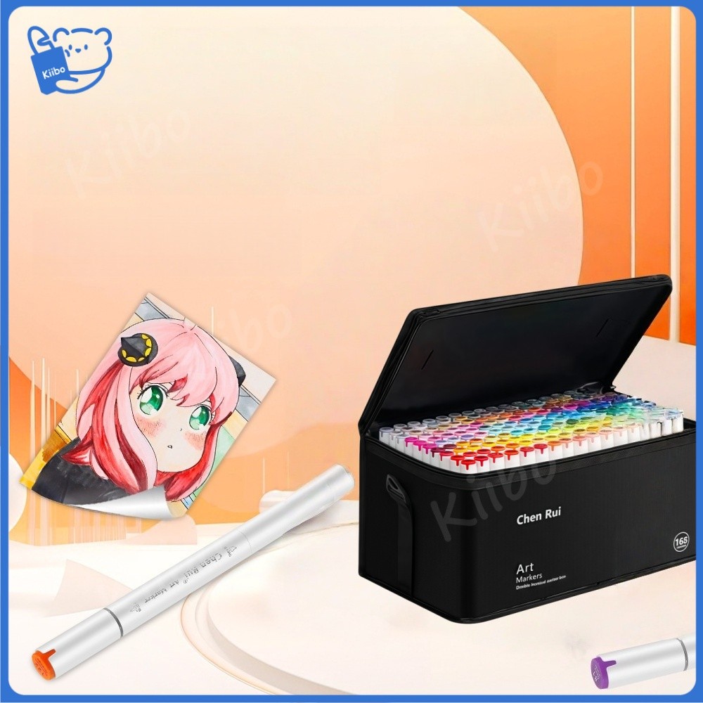 

Chenrui Spidol Warna Warni Dual-tip(ujung brush+ujung broad)Art Marker Set Markers