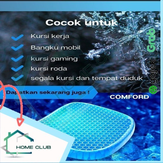 Neo COMFORD Original Alas Duduk Sejuk Gel Silicon Ternyaman + Sarung HC