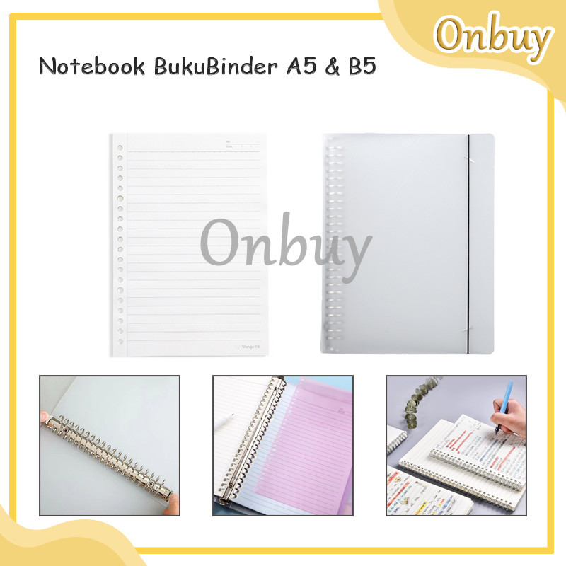 

Buku Lose Leaf Binder / Simple Style Spiral Notebook / binder transparan A5