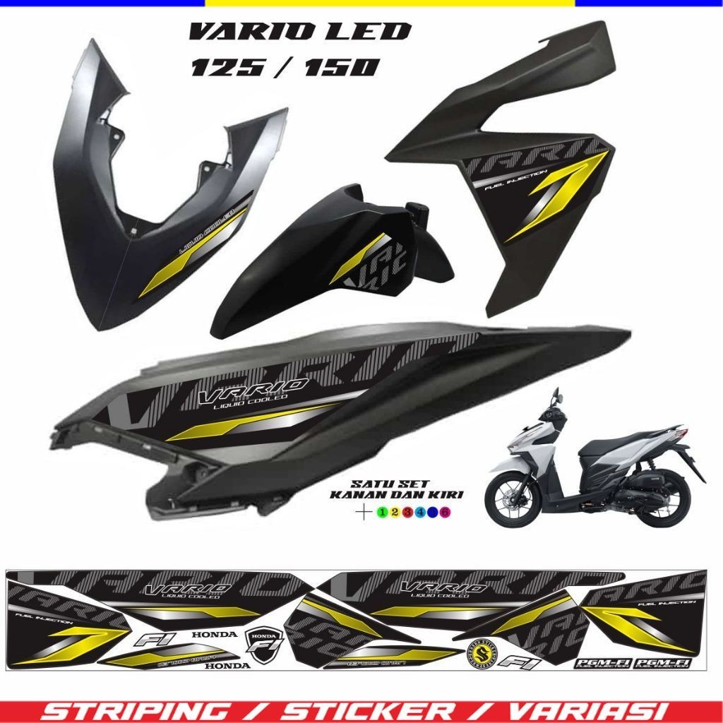 VARIASI STIKER VARIO  LED STRIPING VARIO LED 2015 / 2017 / STIKER VARIO 125 / 150 LED FI LIS MOTOR