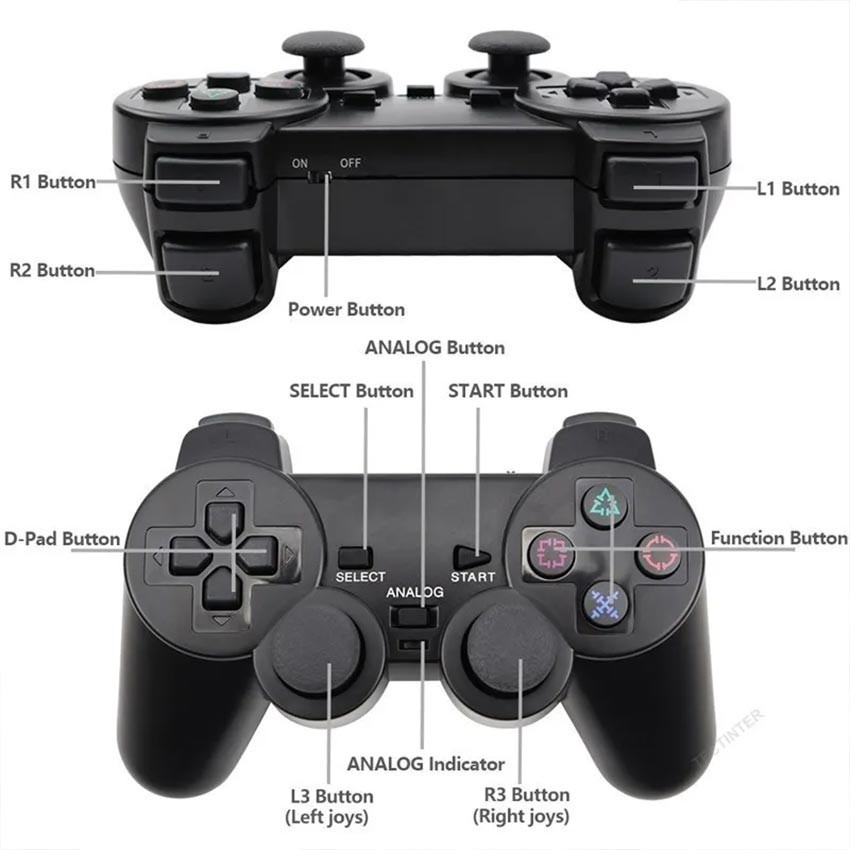 Stick Stik PS2 Ps 2 Controller / Joystick Ps2 Hitam Warna Warna Transparan Kualitas Terbaik
